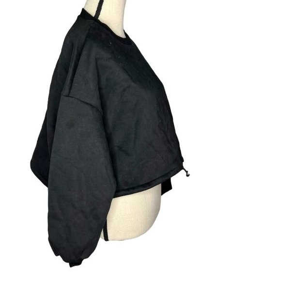 Cali Be Black Crewneck Long Sleeve Drawcord Sweatshirt Women's Size Medium M - Picture 2 of 7